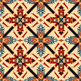 Moroccan Tiles Seamless Pattern - Colorful Geometric Design