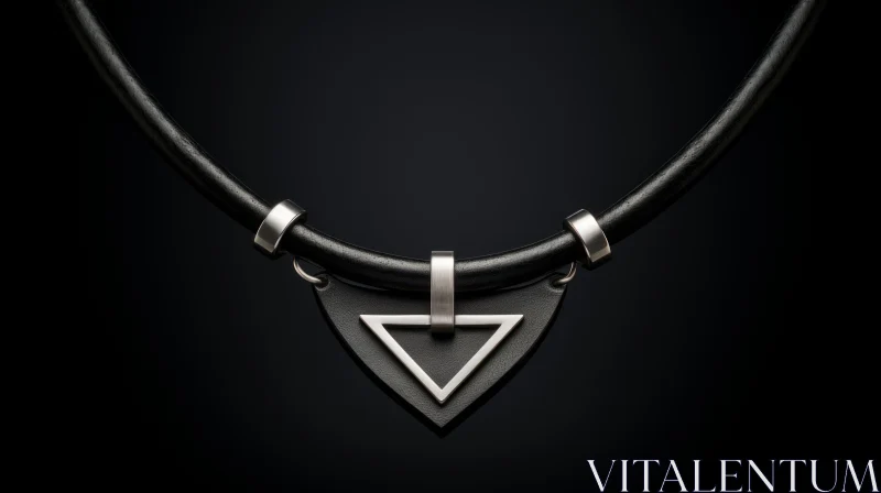 Silver Triangle Pendant Necklace - Close-up Jewelry Shot AI Image