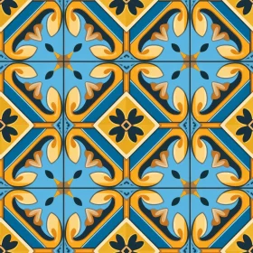 Traditional Floral Azulejos Pattern