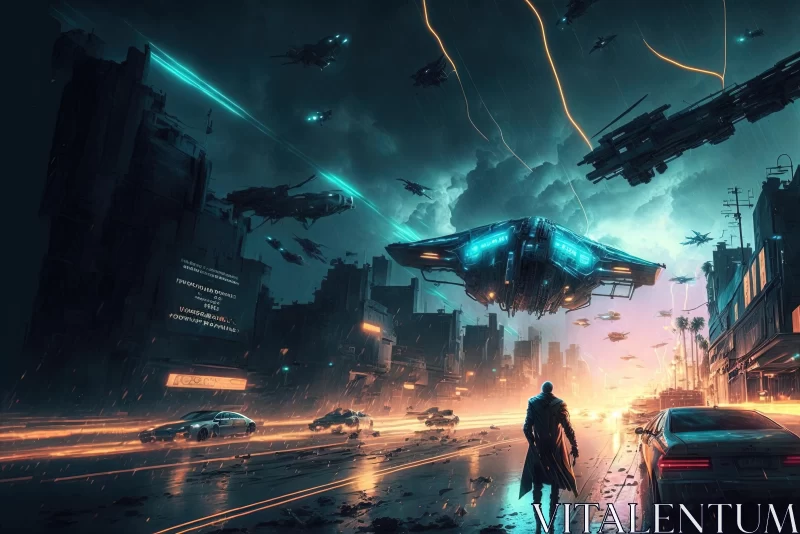 Captivating Cyberpunk Cityscape Art with Vibrant Colors AI Image