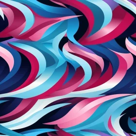 Multicolored Waves Pattern on Black Background