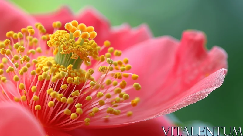 Red Hibiscus Flower Close-Up AI Image