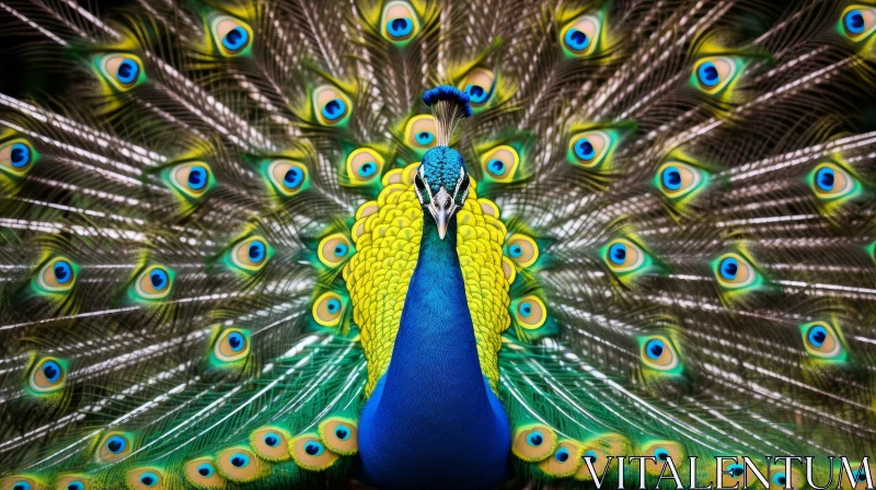 Stunning Peacock Display - Exotic Bird Feathers AI Image