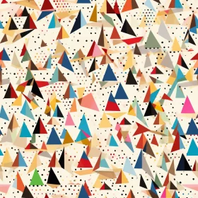 Colorful Triangle and Polka Dot Seamless Pattern