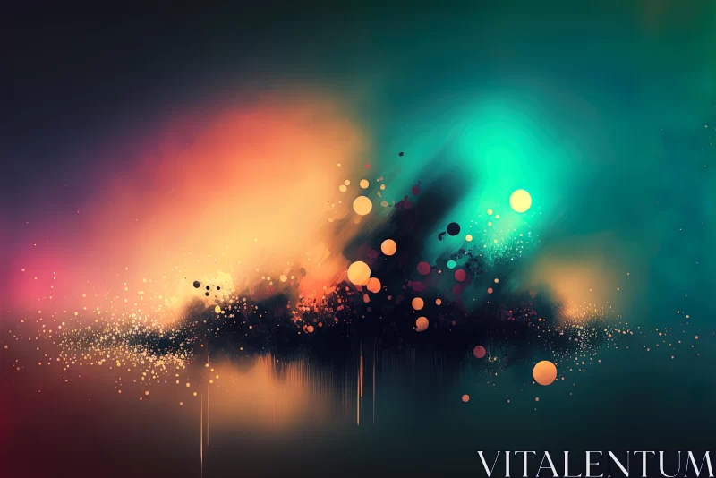Cool Abstract HD Wallpapers: Dreamlike Illustration in Light Cyan and Dark Amber AI Image