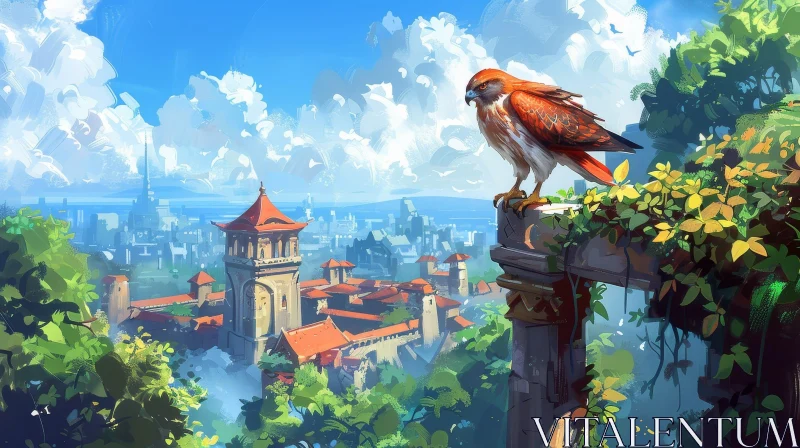 Enchanting Fantasy City Painting AI Image