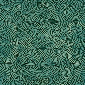 Intricate Celtic Knots Pattern - Green Background