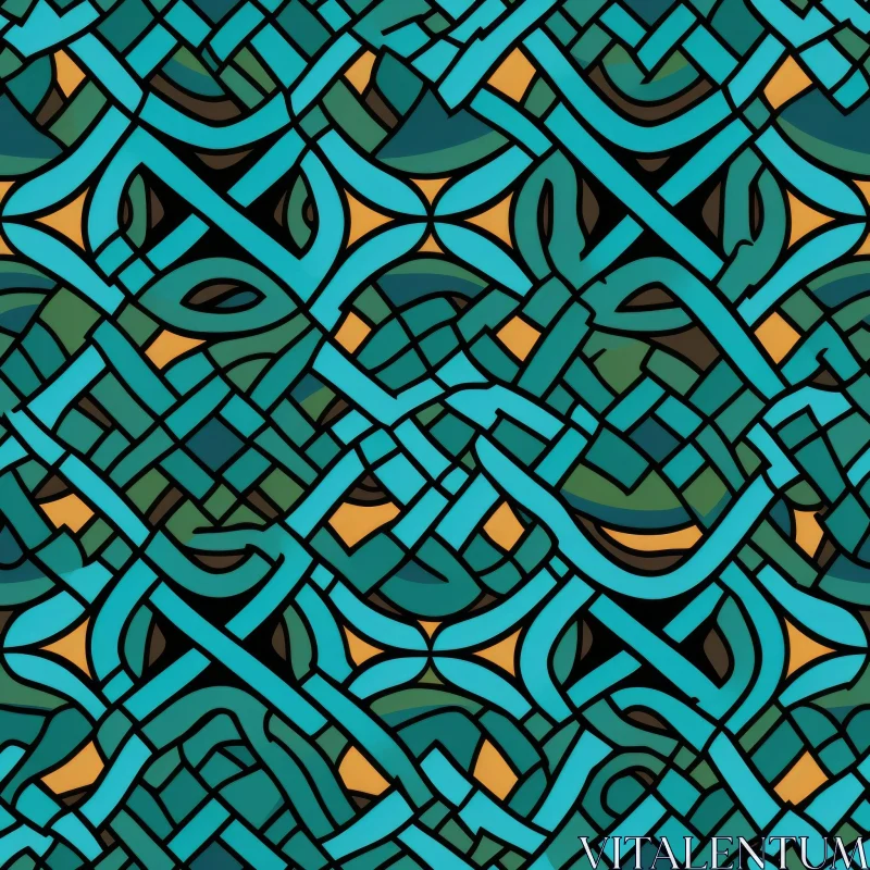 Intricate Celtic Knots Pattern on Black Background AI Image
