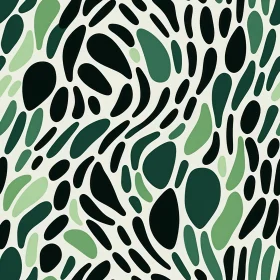 Modern Organic Shapes Pattern in Green and Black