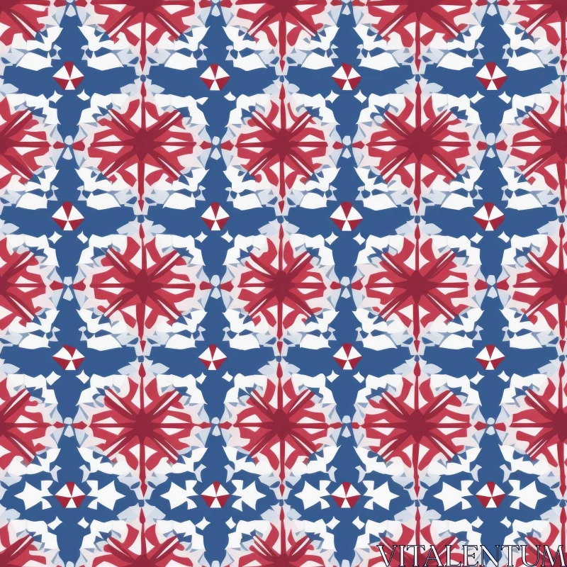Snowflake Pattern on Blue Background AI Image