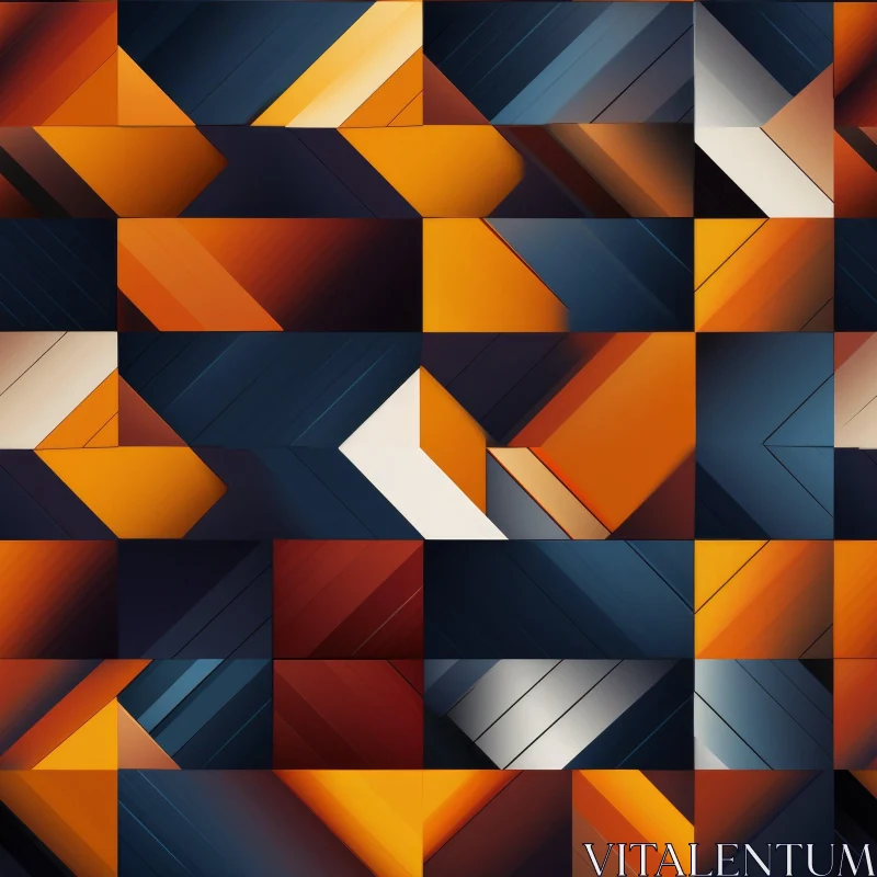 Blue and Orange Geometric Pattern Design AI Image