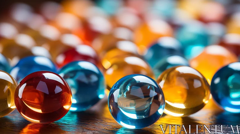 Multicolored Glass Beads Close-Up AI Image
