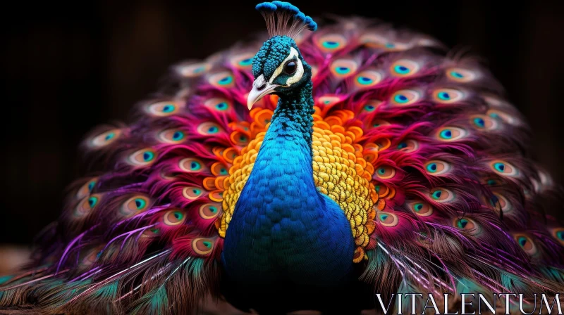 Stunning Peacock Portrait: Beauty and Pride in Nature AI Image