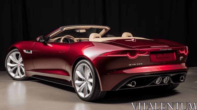 Stunning Red Convertible Jaguar | Streamlined Design AI Image