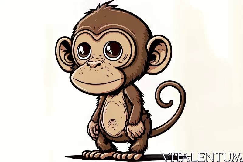 Cartoon Monkey in Vector Style | Detailed Shading | 32k UHD AI Image