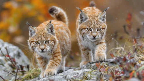 Enchanting Lynx Cubs in Forest