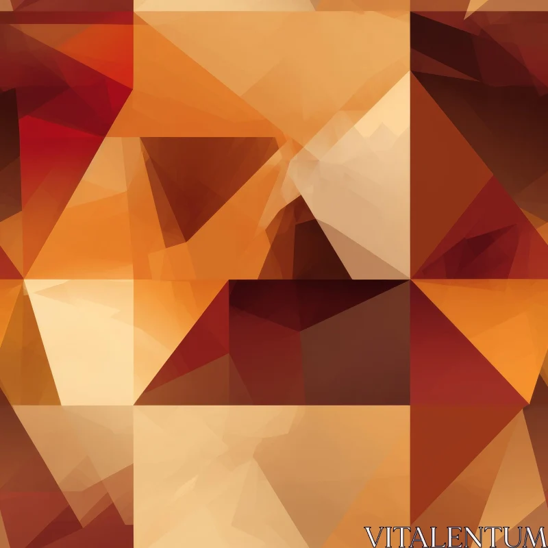 Intricate Abstract Geometric Pattern with Brown, Orange, and Yellow Triangles AI Image