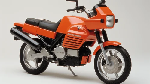 Orange Motorcycle: A Stunning 1980s Style Artwork