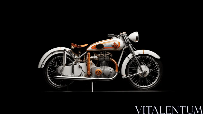 Stunning Antique Motorcycle: Exquisite Craftsmanship on Display AI Image