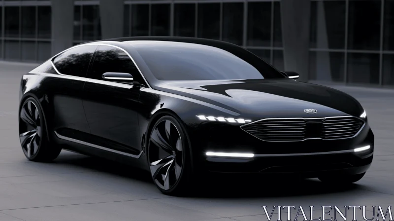 Black Neoclassical Concept Car by Lincoln | Radiant Clusters & Heavy Lines AI Image