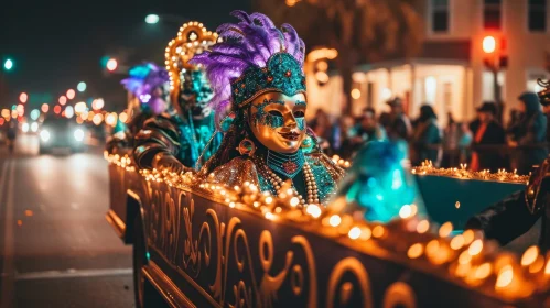 Captivating Night Carnival: Vibrant Street Decor and Festive Atmosphere