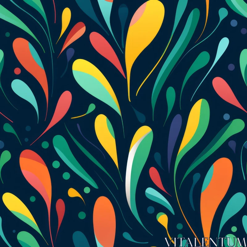 Dark Blue Floral Abstract Vector Pattern AI Image