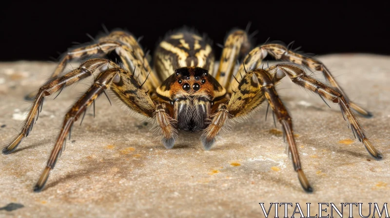 AI ART Detailed Wolf Spider Close-up