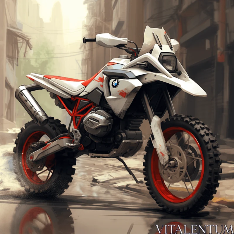 Red and White BMW Motorcycle - Eye-catching Design AI Image