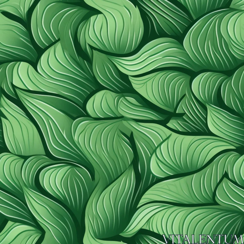 Green Leaves Seamless Pattern for Textures AI Image