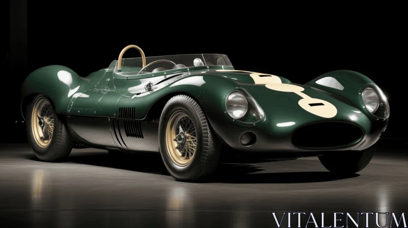Green Sports Car: Vintage-Inspired Designs with Animalier Influence AI Image