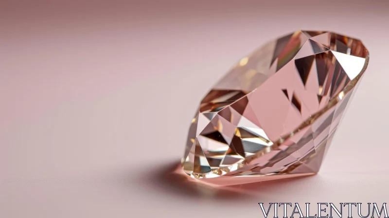Pink Diamond Brilliance - Close-Up Abstract Art AI Image