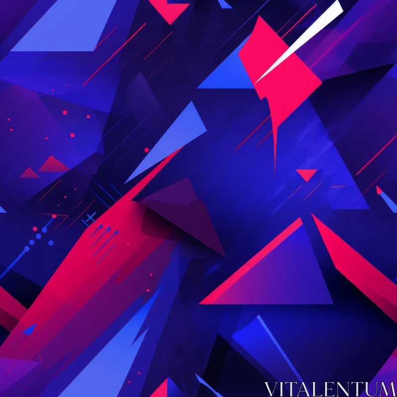 Blue Pink Geometric Pattern - Abstract Design AI Image