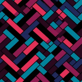 Chic Geometric Blue Purple Pink Pattern