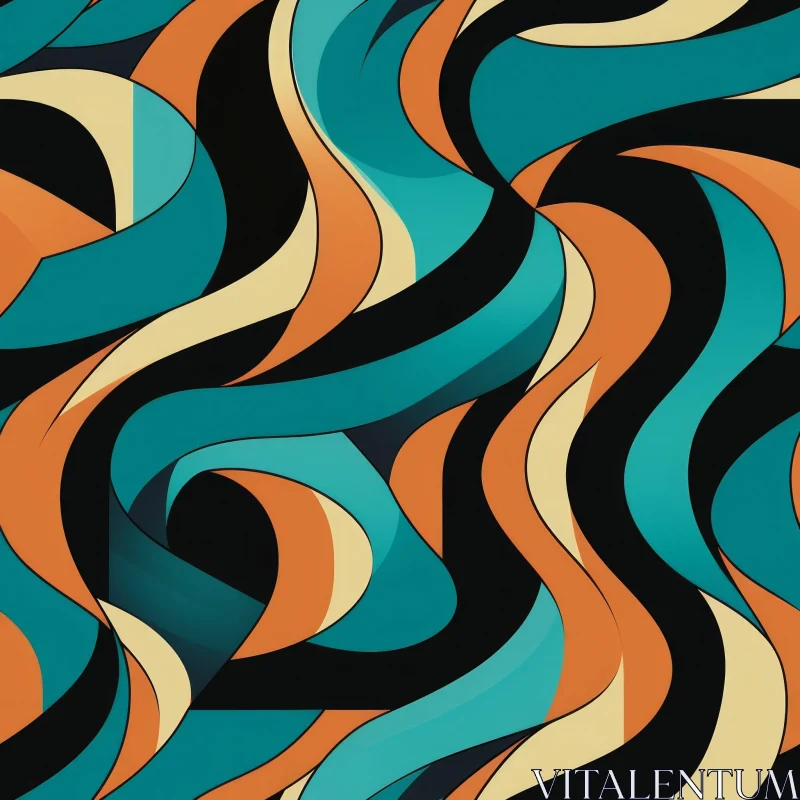 Colorful Abstract Curved Lines Pattern AI Image
