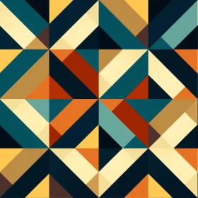 Colorful Geometric Pattern: Shapes in Blue, Green, Yellow, Orange, Brown