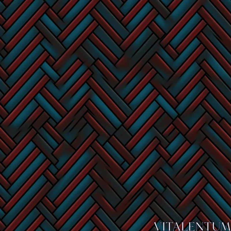 Modern Blue and Red Stripes Pattern on Black Background AI Image