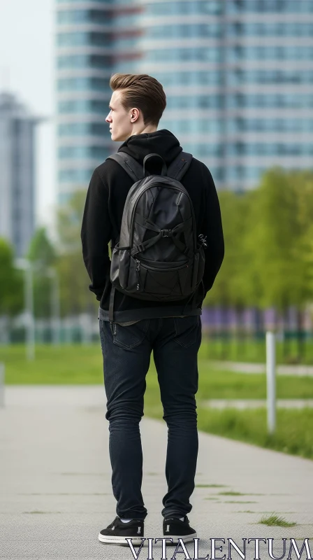 Urban Young Man in Casual Clothes AI Image