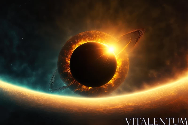 Captivating Illustration of a Solar Eclipse over Earth AI Image