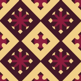 Celtic Knots Seamless Pattern - Red and Yellow Quatrefoils