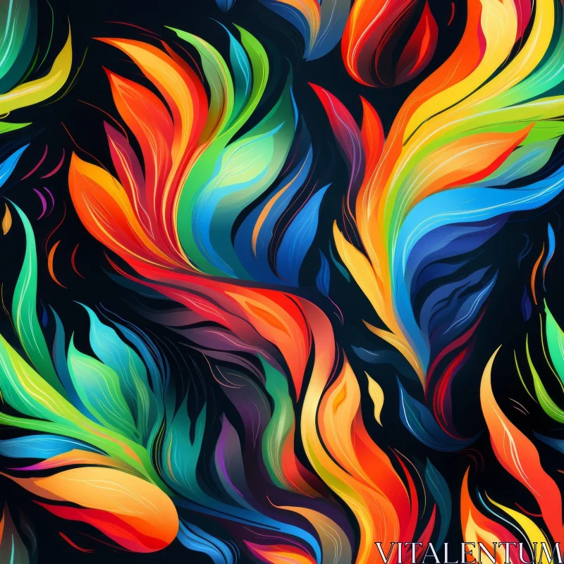 Colorful Feathers Seamless Pattern AI Image