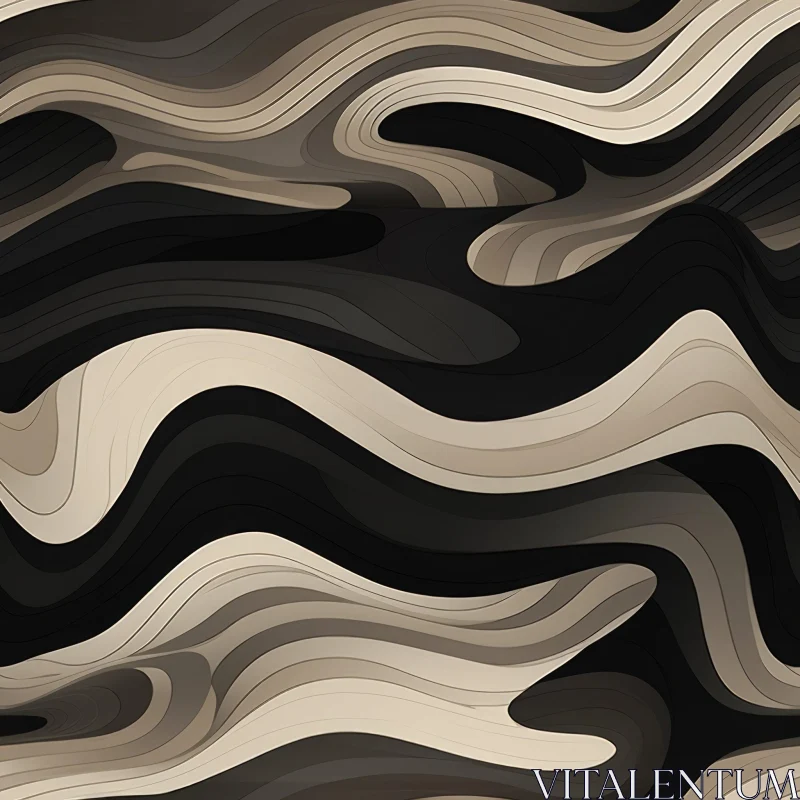 Dark Wavy Pattern | Seamless Design AI Image