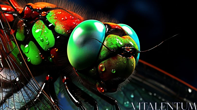 AI ART Detailed Dragonfly Close-Up - Nature's Beauty Revealed