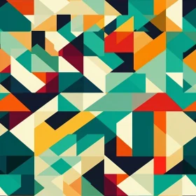 Harmonious Geometric Pattern in Teal, Green, and Orange