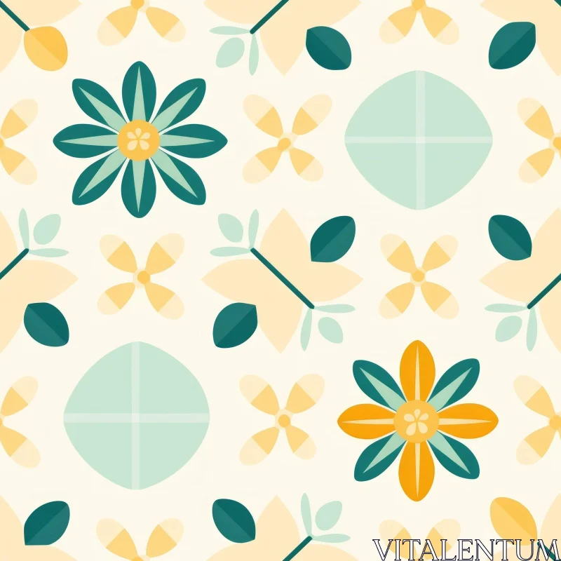 Tranquil Geometric Pattern for Fabric and Home Decor AI Image