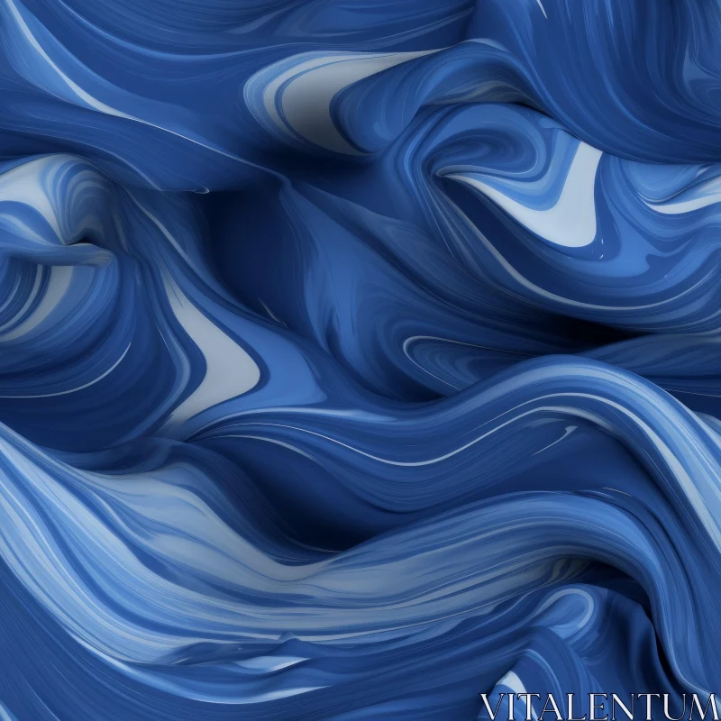 AI ART Blue and White Abstract Painting - Serene Beauty