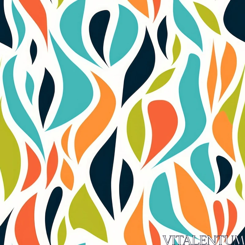 Colorful Abstract Leaf Pattern for Fabric and Wallpaper AI Image
