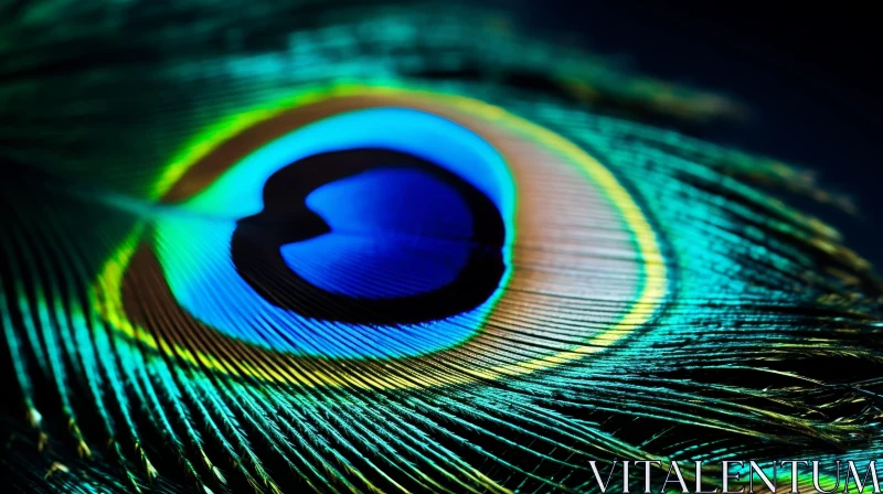 Exquisite Peacock Feather Close-Up AI Image