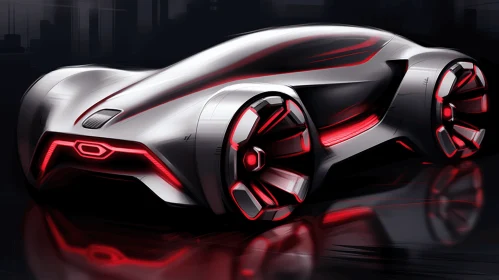 Futuristic Concept Car with Modern Technology - Captivating Drawing