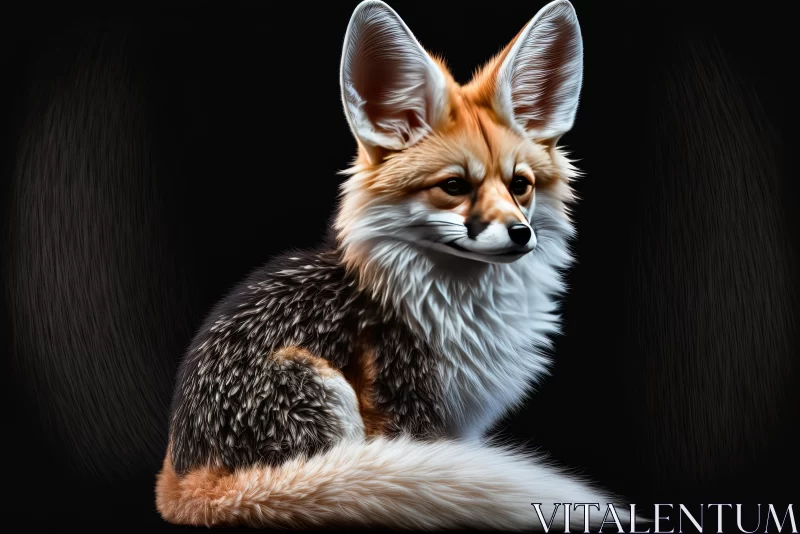 Grey Fox Digital Airbrushing Artwork | Colorful Caricature AI Image