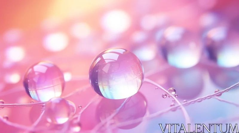 Pink Water Droplet Close-Up AI Image